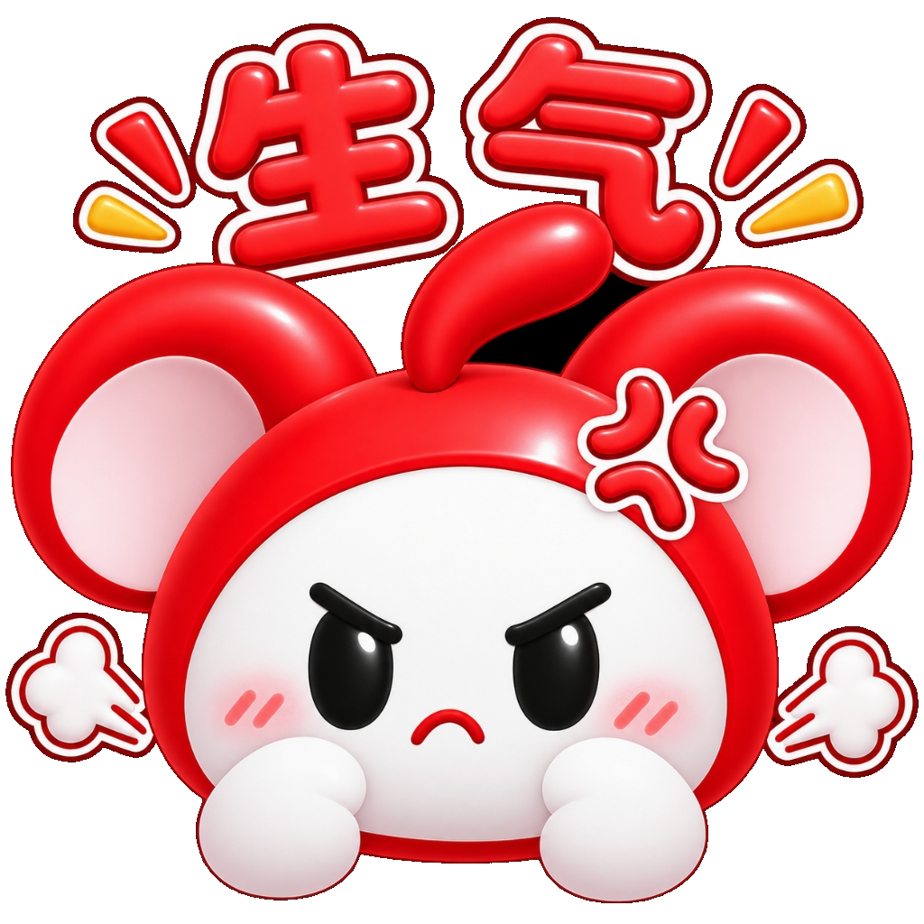 红鼠表情包 - 生气